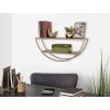 imageKate and Laurel Tancill Modern Wall Shelf 26 x 11 Black Chic TwoTier HalfCircle Shelf for WallWalnut BrownGold