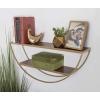 imageKate and Laurel Tancill Modern Wall Shelf 26 x 11 Black Chic TwoTier HalfCircle Shelf for WallWalnut BrownGold