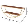 imageKate and Laurel Tancill Modern Wall Shelf 26 x 11 Black Chic TwoTier HalfCircle Shelf for WallWalnut BrownGold