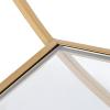 imageKate and Laurel Tancill Modern Wall Shelf 26 x 11 Gold with Clear Glass Chic TwoTier HalfCircle Shelf for Wall