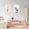 imageKate and Laurel The Bunny Star Glasses and The Bunny Pink Balloon Set of 2 18x24 Framed Canvas Wall Art Set by Iulia Emelianteva Julyartprints Sylvie Beaded White Whimsical Animals Kids