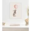 imageKate and Laurel The Bunny and the Pink Balloon Framed Canvas Wall Art by July Art Prints 18 x 24 Sylvie Beaded White Whimsical Animals Humor Kids Art for Wall Decor Living Room