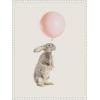 imageKate and Laurel The Bunny and the Pink Balloon Framed Canvas Wall Art by July Art Prints 18 x 24 Sylvie Beaded White Whimsical Animals Humor Kids Art for Wall Decor Living Room