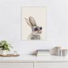 imageKate and Laurel The Bunny in Star Shaped Glasses Framed Canvas Wall Art by July Art Prints 18 x 24 Sylvie Beaded White Whimsical Animals Humor Art for Wall Decor Living Room