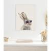 imageKate and Laurel The Bunny in Star Shaped Glasses Framed Canvas Wall Art by July Art Prints 18 x 24 Sylvie Beaded White Whimsical Animals Humor Art for Wall Decor Living Room