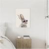 imageKate and Laurel The Bunny in Star Shaped Glasses Framed Canvas Wall Art by July Art Prints 18 x 24 Sylvie Beaded White Whimsical Animals Humor Art for Wall Decor Living Room