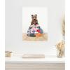 imageKate and Laurel ThreeBearsOnLaundryPileScandiStyle Framed Canvas Wall Art by Amy Peterson 18 x 24 Sylvie White Whimsical Animals Kids Art for Wall Decor Living Room Bedroom
