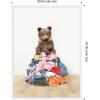 imageKate and Laurel ThreeBearsOnLaundryPileScandiStyle Framed Canvas Wall Art by Amy Peterson 18 x 24 Sylvie White Whimsical Animals Kids Art for Wall Decor Living Room Bedroom