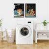 imageKate and Laurel Tiger in the City at Night Set of 2 18x24 Framed Canvas Wall Art Set by Michael Schauer Sylvie Black Industrial Urban Animals Cityscapes Art for Wall Decor Living Room