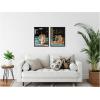 imageKate and Laurel Tiger in the City at Night Set of 2 18x24 Framed Canvas Wall Art Set by Michael Schauer Sylvie Black Industrial Urban Animals Cityscapes Art for Wall Decor Living Room