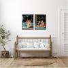 imageKate and Laurel Tiger in the City at Night Set of 2 18x24 Framed Canvas Wall Art Set by Michael Schauer Sylvie Black Industrial Urban Animals Cityscapes Art for Wall Decor Living Room