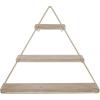 imageKate and Laurel Tilde Small Three Tiered Triangle Floating Metal Wall Shelf Rustic Light Brown and GoldRustic BrownGold