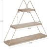imageKate and Laurel Tilde Small Three Tiered Triangle Floating Metal Wall Shelf Rustic Light Brown and GoldRustic BrownGold