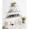 imageKate and Laurel Tilde Small Three Tiered Triangle Floating Metal Wall Shelf Rustic Light Brown and GoldRustic BrownGold