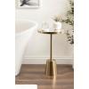 imageKate and Laurel Tira Elegant Round Mirrored Side Table 14 x 14 x 24 Gold Modern Glam Circle End Table for Use as Bedroom Nightstand or Living Room Plant Stand TableGold
