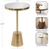 imageKate and Laurel Tira Elegant Round Mirrored Side Table 14 x 14 x 24 Gold Modern Glam Circle End Table for Use as Bedroom Nightstand or Living Room Plant Stand TableGold