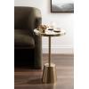imageKate and Laurel Tira Elegant Round Mirrored Side Table 14 x 14 x 24 Gold Modern Glam Circle End Table for Use as Bedroom Nightstand or Living Room Plant Stand TableGold