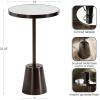 imageKate and Laurel Tira Elegant Round Mirrored Side Table 14 x 14 x 24 Gold Modern Glam Circle End Table for Use as Bedroom Nightstand or Living Room Plant Stand TablePewter