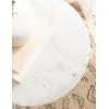 imageKate and Laurel Tira Round Marble Side Table 14 x 14 x 24 White Marble and Light Natural Decorative Pedestal End Table for Use as a Bedroom Nightstand or Living Room Plant Stand TableWhiteNatural