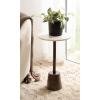 imageKate and Laurel Tira Round Marble Side Table 14 x 14 x 24 White Marble and Light Natural Decorative Pedestal End Table for Use as a Bedroom Nightstand or Living Room Plant Stand TableWhiteDark Brown