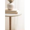 imageKate and Laurel Tira Round Marble Side Table 14 x 14 x 24 White Marble and Light Natural Decorative Pedestal End Table for Use as a Bedroom Nightstand or Living Room Plant Stand TableWhiteNatural