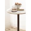 imageKate and Laurel Tira Round Marble Side Table 14 x 14 x 24 White Marble and Light Natural Decorative Pedestal End Table for Use as a Bedroom Nightstand or Living Room Plant Stand TableWhiteDark Brown