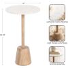 imageKate and Laurel Tira Round Marble Side Table 14 x 14 x 24 White Marble and Light Natural Decorative Pedestal End Table for Use as a Bedroom Nightstand or Living Room Plant Stand TableWhiteNatural