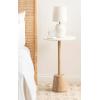 imageKate and Laurel Tira Round Marble Side Table 14 x 14 x 24 White Marble and Light Natural Decorative Pedestal End Table for Use as a Bedroom Nightstand or Living Room Plant Stand TableWhiteNatural