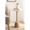 imageKate and Laurel Tira Round Marble Side Table 14 x 14 x 24 White Marble and Light Natural Decorative Pedestal End Table for Use as a Bedroom Nightstand or Living Room Plant Stand TableWhiteNatural