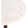 imageKate and Laurel Tira Round Marble Side Table 14 x 14 x 24 White Marble and Light Natural Decorative Pedestal End Table for Use as a Bedroom Nightstand or Living Room Plant Stand TableWhiteDark Brown