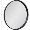 imageKate and Laurel Travis Round Wood Wall Mirror 315quot Diameter Black Modern Wall Dcor Accent