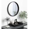 imageKate and Laurel Travis Round Wood Wall Mirror 315quot Diameter Gold Modern Glam Wall Dcor AccentBlack