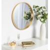 imageKate and Laurel Travis Round Wood Wall Mirror 315quot Diameter Gold Modern Glam Wall Dcor AccentGold