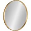 imageKate and Laurel Travis Round Wood Wall Mirror 315quot Diameter Gold Modern Glam Wall Dcor AccentGold