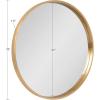 imageKate and Laurel Travis Round Wood Wall Mirror 315quot Diameter Gold Modern Glam Wall Dcor AccentGold