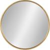 imageKate and Laurel Travis Round Wood Wall Mirror 315quot Diameter Gold Modern Glam Wall Dcor AccentGold