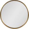 imageKate and Laurel Travis Round Wood Wall Mirror 315quot Diameter Gold Modern Glam Wall Dcor AccentGold