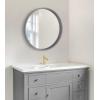 imageKate and Laurel Travis Round Wood Wall Mirror 315quot Diameter Gold Modern Glam Wall Dcor AccentGrey