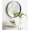 imageKate and Laurel Travis Round Wood Wall Mirror 315quot Diameter Gold Modern Glam Wall Dcor AccentGrey