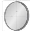 imageKate and Laurel Travis Round Wood Wall Mirror 315quot Diameter Gold Modern Glam Wall Dcor AccentGrey