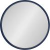 imageKate and Laurel Travis Round Wood Wall Mirror 315quot Diameter Gold Modern Glam Wall Dcor AccentNavy Blue