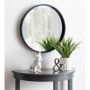 imageKate and Laurel Travis Round Wood Wall Mirror 315quot Diameter Gold Modern Glam Wall Dcor AccentNavy Blue