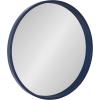 imageKate and Laurel Travis Round Wood Wall Mirror 315quot Diameter Gold Modern Glam Wall Dcor AccentNavy Blue