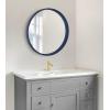 imageKate and Laurel Travis Round Wood Wall Mirror 315quot Diameter Gold Modern Glam Wall Dcor AccentNavy Blue
