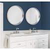 imageKate and Laurel Travis Round Wood Wall Mirror 315quot Diameter Gold Modern Glam Wall Dcor AccentSilver