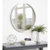 imageKate and Laurel Travis Round Wood Wall Mirror 315quot Diameter Gold Modern Glam Wall Dcor AccentWhite