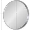 imageKate and Laurel Travis Round Wood Wall Mirror 315quot Diameter Silver Chic Glam Wall Dcor Accent