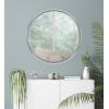 imageKate and Laurel Travis Round Wood Wall Mirror 315quot Diameter Silver Chic Glam Wall Dcor Accent