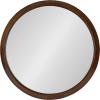 imageKate and Laurel Uldrich Modern Round Wall Mirror 24 inch Diameter White Decorative Round Mirror for WallWalnut Brown