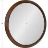 imageKate and Laurel Uldrich Modern Round Wall Mirror 24 inch Diameter White Decorative Round Mirror for WallWalnut Brown